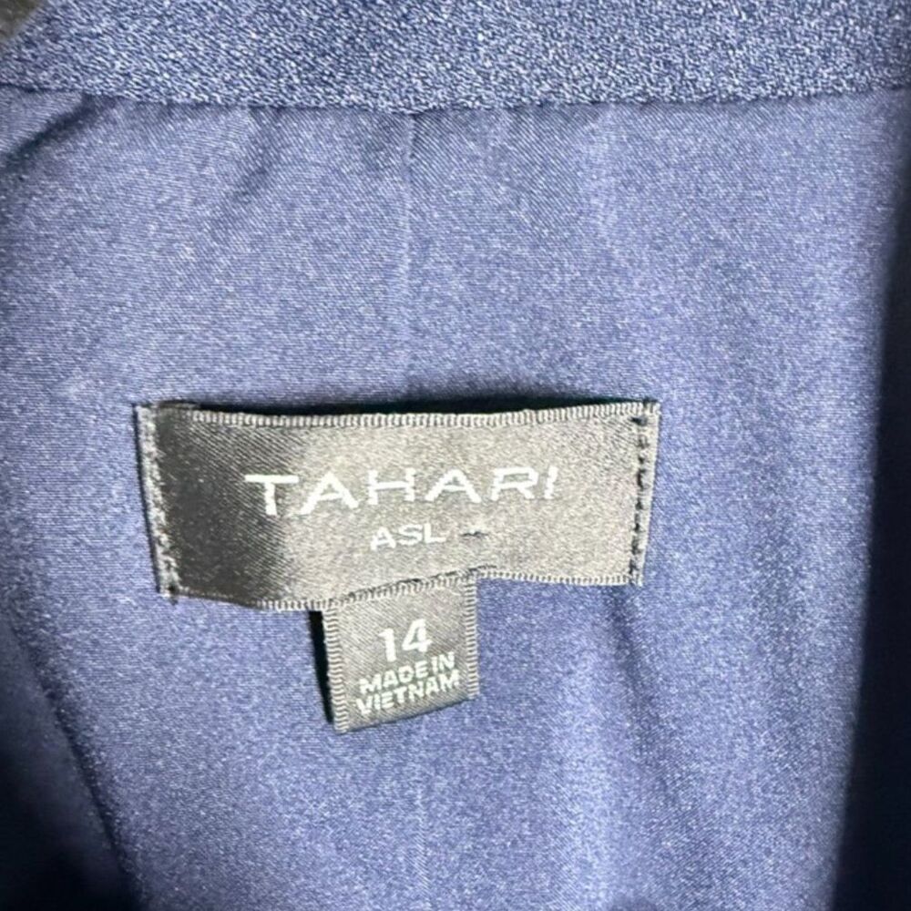 Tahari ASL Women’s Size 14 Blue Peak Lapel One Button Tailored Blazer - Picture 3 of 5
